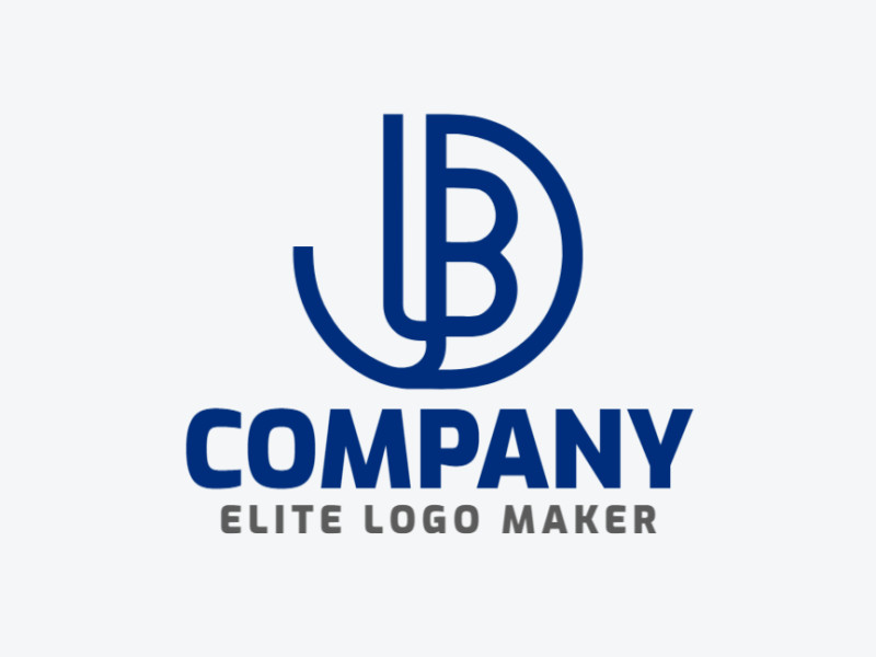 Una plantilla de logo creativa con la letra 'B', que presenta un concepto llamativo en azul.