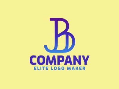 Un logotipo elegante con la letra 'B' en degradado azul oscuro, creando un diseño lujoso y adecuado para una identidad de marca elegante.