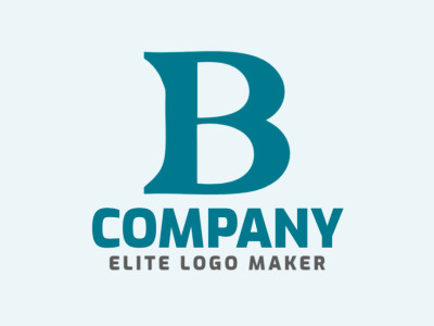 Creative logo in the shape of a letter "B" with memorable design and minimalist style, the color used is blue.
