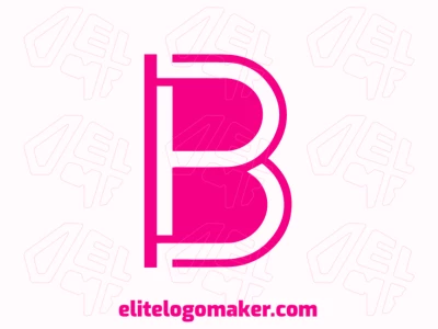 A minimalist 'B' logo design, exuding simplicity and charm in a soft pink palette.