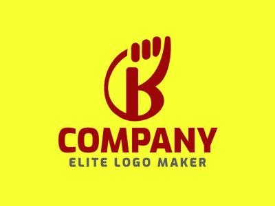 Um logo minimalista apresentando a fusão da letra "B" e um pé, em um rico vermelho escuro, simbolizando força e determinação.