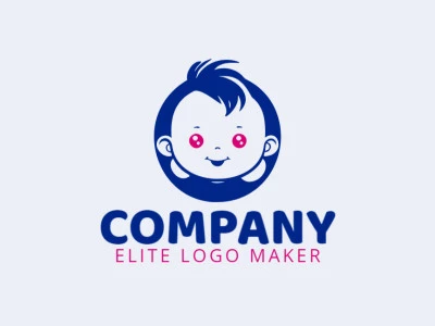 Cree un logotipo memorable para su negocio en forma de un bebé con un estilo simple y un diseño creativo.