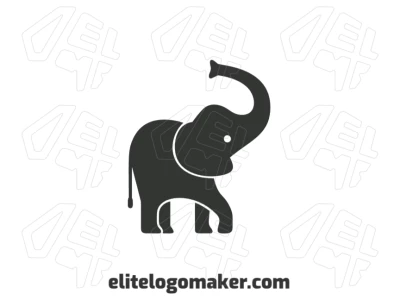 Una ilustración creativa de un bebé elefante en estilo minimalista, creando un logotipo llamativo.