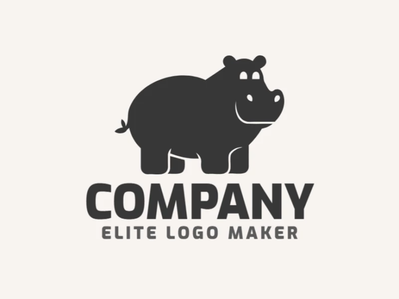 This logo design generates a cute baby hippo shape in an animal style, offering a cheap yet professional look for any brand.