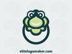 Animal logo in the shape of a stylized turtle head combined with an egg with green colors.