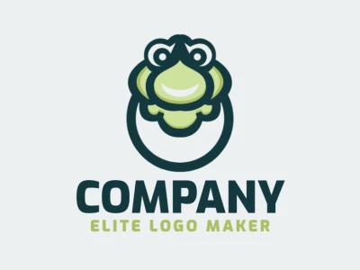 Animal logo in the shape of a stylized turtle head combined with an egg with green colors.