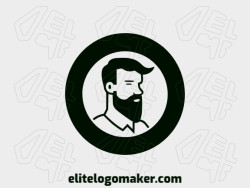 Logo template for sale in the shape of a barber, the color used was black.