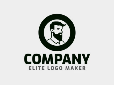 Logo template for sale in the shape of a barber, the color used was black.