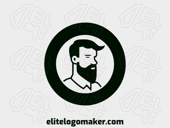 Logo template for sale in the shape of a barber, the color used was black.