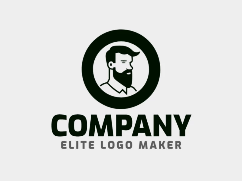 Logo template for sale in the shape of a barber, the color used was black.