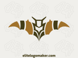 Mascot logo in the shape of a bat with green and brown colors, this logo is ideal for various types of business.