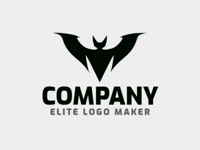 A flexible and skillfully crafted logo in the shape of a bat with a touch of abstract style, where the chosen color is black.