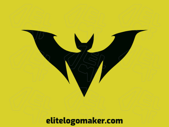 Um logotipo flexível e habilmente modelado na forma de um morcego com um toque de estilo abstrato, onde a cor escolhida é preto.