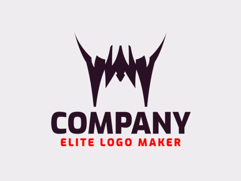 Memorable logo in the shape of a bat with abstract style, and customizable colors.