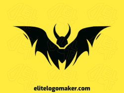 Professional logo in the shape of a bat with a minimalist style, the color used was black.