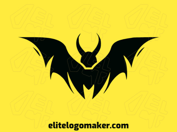 Logotipo profissional com a forma de um morcego com estilo minimalista, a cor utilizada foi preto.