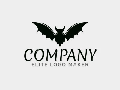 Logotipo con diseño creativo, formando un murciélago con estilo minimalista y colores personalizables.