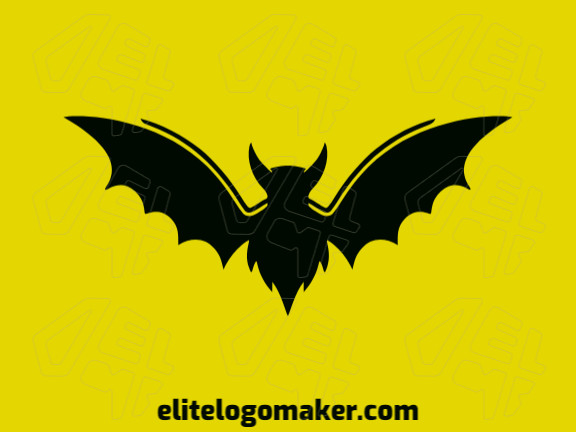 Logotipo com design criativo formando um morcego com estilo minimalista e cores customizáveis.