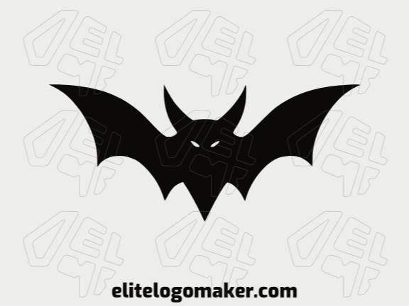 Logotipo customizável com a forma de um morcego com design criativo e estilo minimalista.