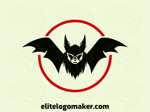 Logotipo customizável com a forma de um morcego com design criativo e estilo simétrico.