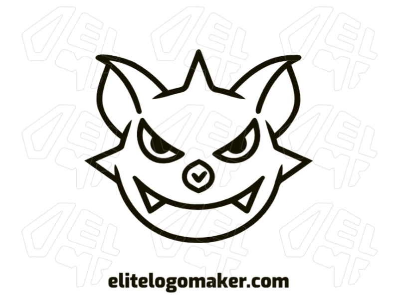 The bat head with a customizable design in an animal style offers a unique logo perfect for any business venture.