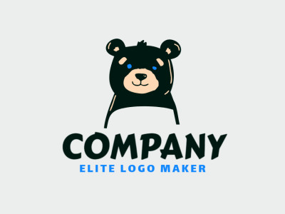 Un emblema ilustrativo de oso que combina formas modernas para un diseño de logotipo cautivador.