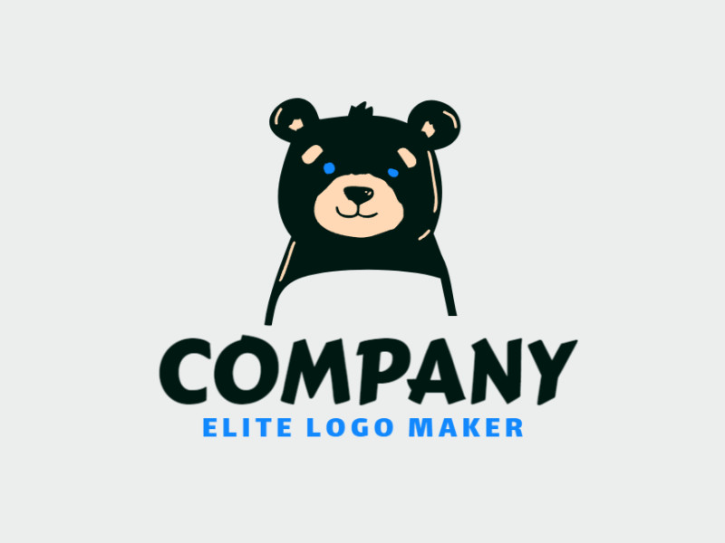 An illustrative bear emblem combining modern shapes for a captivating logo design.