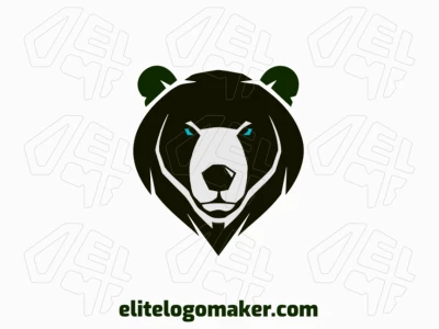 Um logo abstrato com a silhueta marcante de uma cabeça de urso, simbolizando poder e confiança.