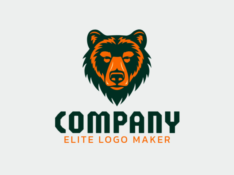 Um design de logotipo ilustrativo e lúdico com um urso, incorporando força e acessibilidade.