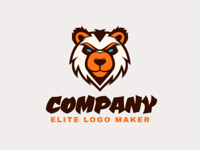 A creatively designed logo featuring a bold bear, exuding strength and confidence, ideal for a variety of ventures.