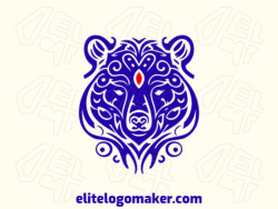 The ornamental logo features a majestic bear as its sole element. The deep blue and bold red colors complete the design, making it stand out and unforgettable.