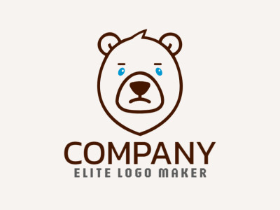 An elegant monoline design of a bear in blue and brown, offering a different and stylish logo.