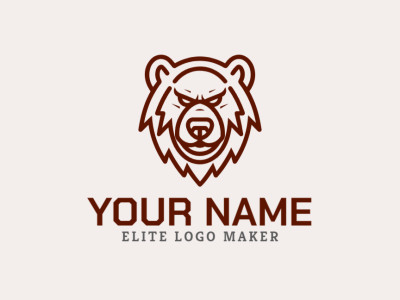 A distinguished and graceful monoline bear logo, perfect for modern and elegant brand representation.