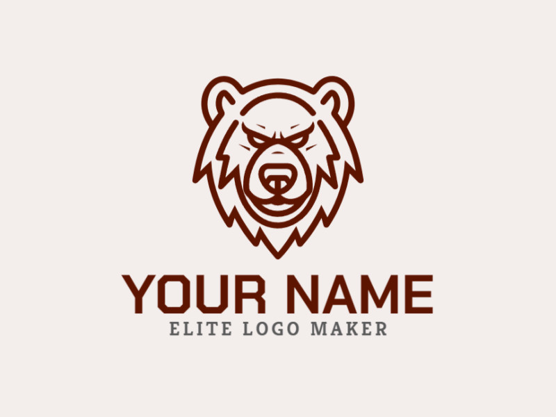 Um logo distinto e gracioso de urso em linha única, perfeito para representação de marca moderna e elegante.