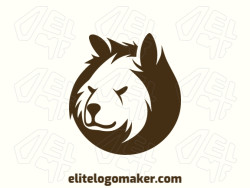 The logo depicts a brown bear in a minimalist and elegant style, using negative space to create a unique visual identity.