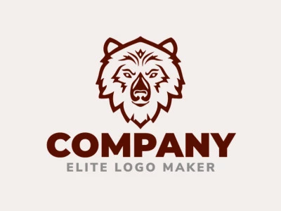 Logotipo personalizable en forma de una cabeza de oso con diseño creativo y estilo abstracto.