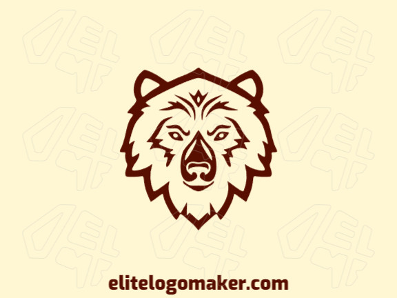 Customizable logo in the shape of a bear head with creative design and abstract style.