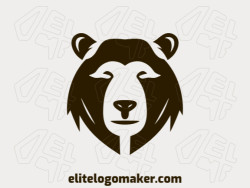 Memorable logo in the shape of a bear head with symmetric style, and customizable colors.