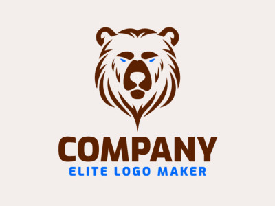 A symmetric logo featuring a bear head, representing strength and reliability, perfect for a robust brand identity.