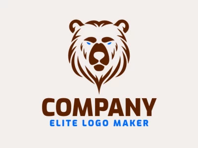 A symmetric logo featuring a bear head, representing strength and reliability, perfect for a robust brand identity.