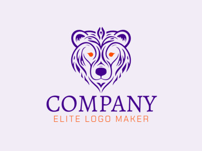 A beautifully ornamental logo featuring a bear head design.