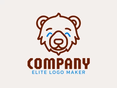 Un elegante logotipo monolínea con una cabeza de oso, que representa fuerza y ​​confiabilidad, perfecto para una identidad de marca versátil.