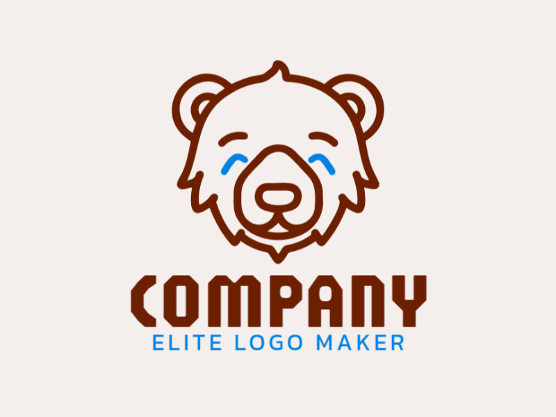 Um logotipo monoline elegante com uma cabeça de urso, representando força e confiabilidade, perfeito para uma identidade de marca versátil.