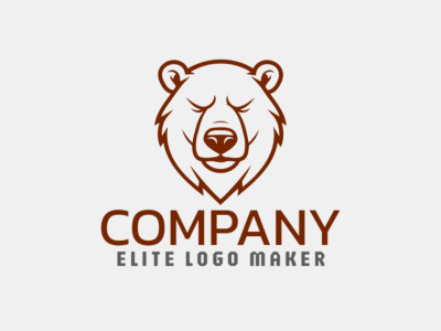 An original, refined, and luxurious abstract logo featuring a bear head in brown, perfect for premium branding.