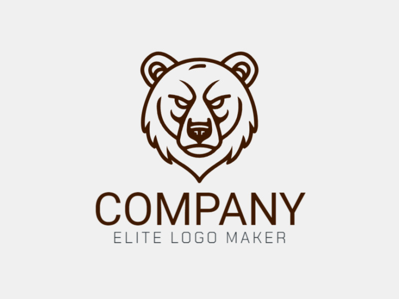 Un excelente logotipo simétrico que presenta la sutil cabeza de un oso, ideal para una empresa distinguida.