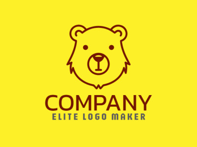 A creative logo featuring a minimalist bear head in brown, delivering a different and perfect design.