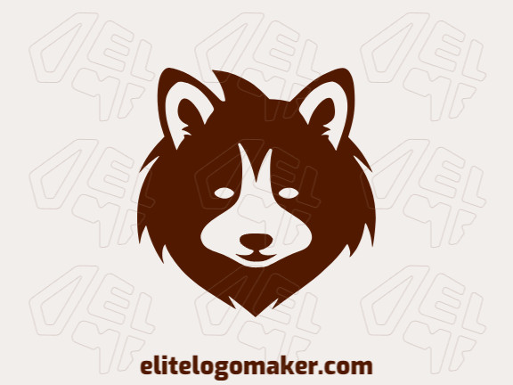 Template logo in the shape of a bear head with abstract design and brown color.