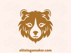 Create a memorable logo for your business in the shape of a bear head with abstract style and creative design.
