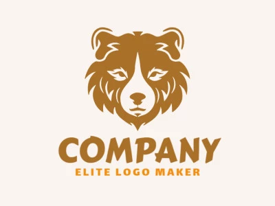 Crie um logotipo memorável para sua empresa com a forma de uma cabeça de urso com estilo abstrato e design criativo.