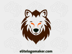 Simple logo with a refined design forming a bear head, the colors used were orange and dark brown.